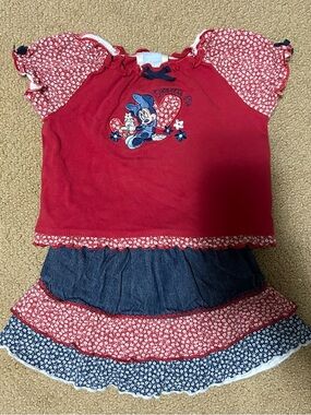 VINTAGE Disney Minnie Mouse Two-Piece Dress Set